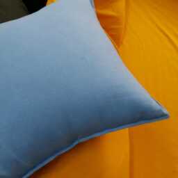 Denim Blue Linen Throw Pillow Cover, Organic Pillowcase - thumbnail 2