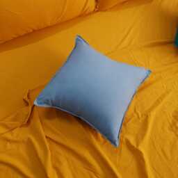 Denim Blue Linen Throw Pillow Cover, Organic Pillowcase - thumbnail 3