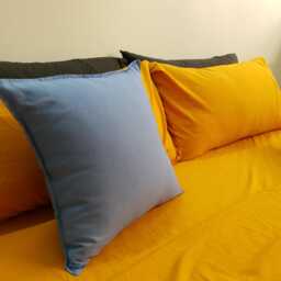 Denim Blue Linen Throw Pillow Cover, Organic Pillowcase