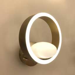 Gold Led Wall Sconce - Modern White Acrylic Light - thumbnail 2