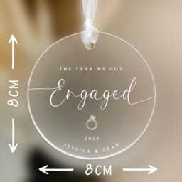 Year We Got Engaged Personalised Frosted Christmas Ornament - First Couple Gift Engagement 2025 - thumbnail 2