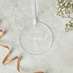 Year We Got Engaged Personalised Frosted Christmas Ornament - First Couple Gift Engagement 2025 - thumbnail 3