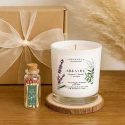Breathe Aromatherapy Candle Gift Set Lavender, Lemongrass & Eucalyptus Soy Wax - thumbnail 2