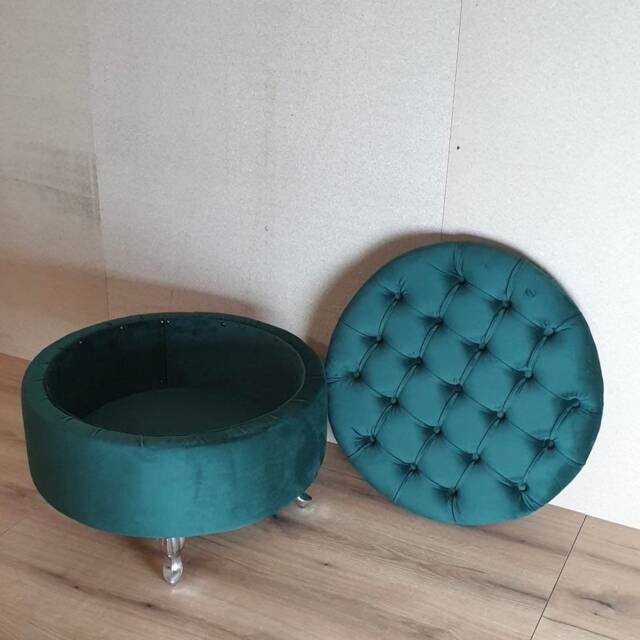 Handmade Chesterfield Storage Ottoman Footstool Pouffe Bench - image 1