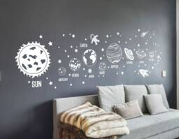 Sale Solar System Wall Decal Planets, Stars, Kids Playroom Decor - thumbnail 1