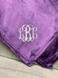 Personalized Fleece Blanket, Embroidered Cuddle Monogram Throw Custom Engagement Gift For Couple, Loved Ones - thumbnail 3