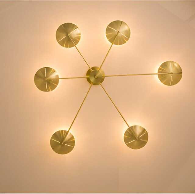 Luxury Sputnik Spider Flush Mount Chandelier - Mid Century Modern 6 Light Brass Ceiling Fixture Italian Kalmar - image 1