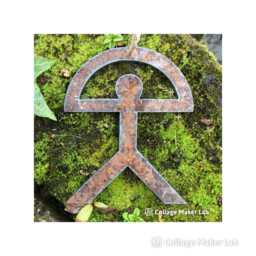 Rusty Metal Indalo Man Hanger Rustic Steel Wall Tree Decor - 10cm