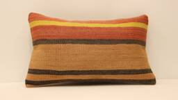 12x20 Turkish Kilim Pillow, Bohemian Carpet Pillow, Handwoven Lumbar, Boho Sham Cover, Throw Pillow, Cushion Home Decor 4Oef-494