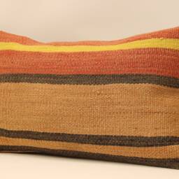 12x20 Turkish Kilim Pillow, Bohemian Carpet Pillow, Handwoven Lumbar, Boho Sham Cover, Throw Pillow, Cushion Home Decor 4Oef-494 - thumbnail 3