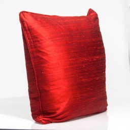 Handcrafted Red Silk Cover, India Accent Pillow - thumbnail 2