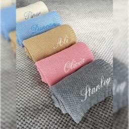 Personalised Baby Blanket, Embroidered Name, Soft Knit Newborn Gift, Shower Present - thumbnail 3