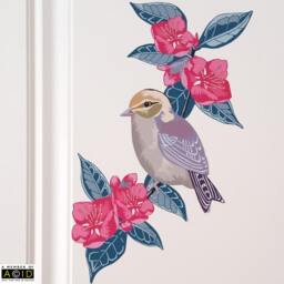 Wall Decal, Bird Sticker, Floral Home Decor, Gift For Her, Modern Nursery, Baby Shower - thumbnail 1