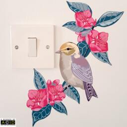 Wall Decal, Bird Sticker, Floral Home Decor, Gift For Her, Modern Nursery, Baby Shower - thumbnail 3