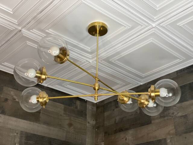 Cyrus Modern 6 Light Globe Mid Century Hanging Chandelier - image 1