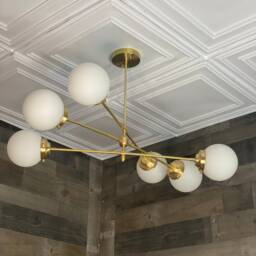 Cyrus Modern 6 Light Globe Mid Century Hanging Chandelier - thumbnail 2