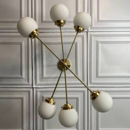 Cyrus Modern 6 Light Globe Mid Century Hanging Chandelier - thumbnail 3