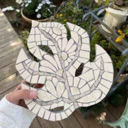 Monstera Mosaic Tile Wall Art, Leaf Hanging, Faux Leaves Decor, Tropical Fake Decor - thumbnail 3