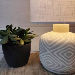 Extra Tall Drum Lampshade in White Linen, 50cm Height - thumbnail 2