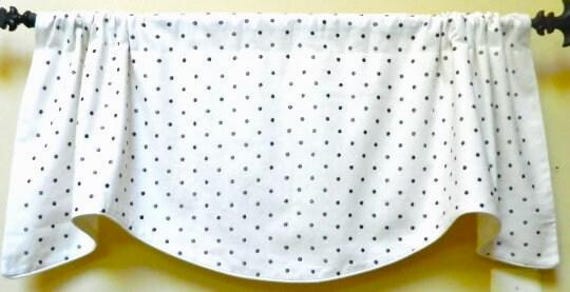 Kravet Larabee Dot Domino Embroidered Gray Polka Window Valance Scalloped Linen Blend Made To Order - image 1