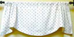 Kravet Larabee Dot Domino Embroidered Gray Polka Window Valance Scalloped Linen Blend Made To Order - thumbnail 1