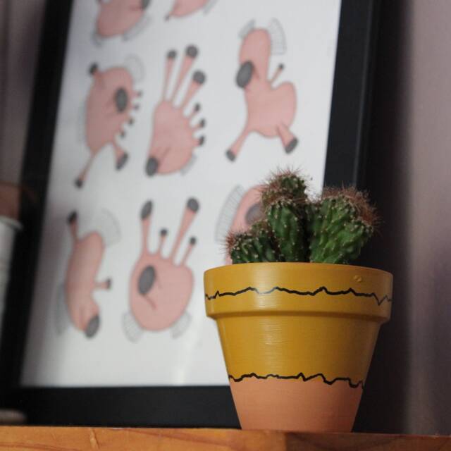 Hand Painted Terracotta Plant Pot For Houseplants - Customisable With Drainage & Saucers To Match Great Gift Idea - image 1