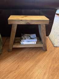 Handmade Rustic A-Frame Side Table/Milking Stool Farmhouse Furniture Bathroom Storage Bedside Table - thumbnail 1
