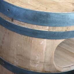 Wine Barrel Coffee Table With Shelf Round Corners Natural - thumbnail 3