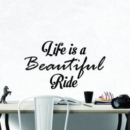 Life Is A Beautiful Ride Inspirational Motivational Wall Decal Quote Art Inspired Focus Positive Home Room Decor Encouragement 29x17 Inches - thumbnail 2