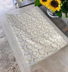 Floral Hearts Wedge Baby Changing Mat, Flowery Baby Changing Mat, Flower Heart Anti Roll Change Wedge Mat - thumbnail 1