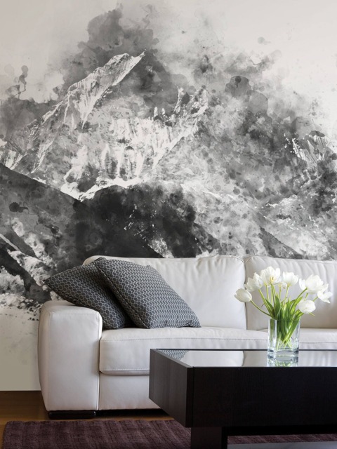 Abstract Mountains Landscape Removable Wallpaper, Wall Covering, Peel & Stick, Reusable, Self Adhesive, Decal, Mural, Decor #82 - image 1