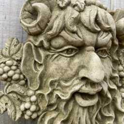 Bacchus Greenman Stone Plaque - Garden Outdoor Home Statue Decoration Ornament - thumbnail 3