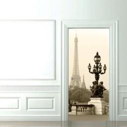 Door Wall Sticker View Of The Eiffel Tower Paris/ Paris Vinyl Decal Wrap Mural /Self-Adhesive Wallpaper /Paris - thumbnail 2