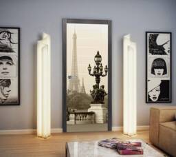 Door Wall Sticker View Of The Eiffel Tower Paris/ Paris Vinyl Decal Wrap Mural /Self-Adhesive Wallpaper /Paris - thumbnail 1