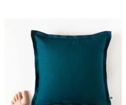 Patina Blue Linen Pillow Cover Custom Size Throw Pillowcase
