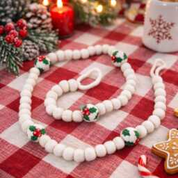 Holly Bauble Garland Handmade Fairtrade Christmas Decoration - thumbnail 1