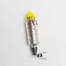 Candle German Glass Clip-On Ornament, Candelabra Charm, Handmade Christmas Decor - thumbnail 2