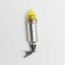 Candle German Glass Clip-On Ornament, Candelabra Charm, Handmade Christmas Decor - thumbnail 3