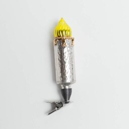 Candle German Glass Clip-On Ornament, Candelabra Charm, Handmade Christmas Decor - thumbnail 3