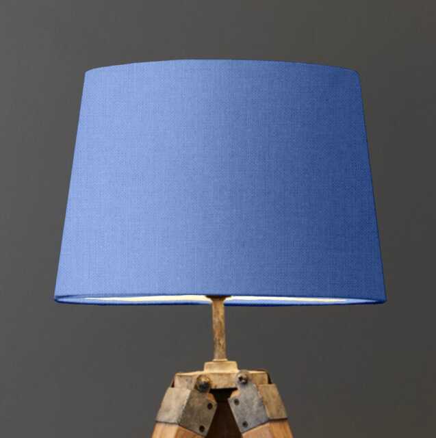 Baby Blue Cotton Empire Lampshade, French Drum Light Shade - image 1