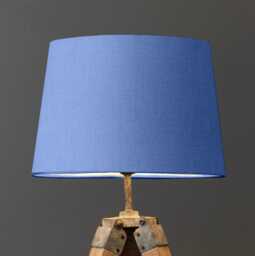 Baby Blue Cotton Empire Lampshade, French Drum Light Shade - thumbnail 1