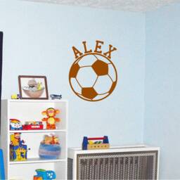 Personalized Soccer Ball Vinyl Wall Decal Sports Room Decor - thumbnail 2
