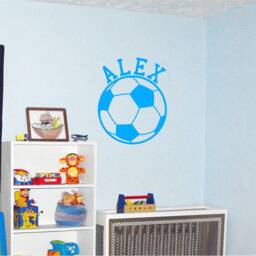 Personalized Soccer Ball Vinyl Wall Decal Sports Room Decor - thumbnail 3