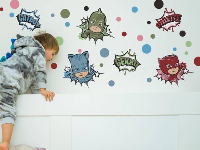 Comic Pj Masks Wall Sticker, Decal, Pj Themed Bedroom, Masks Room - image 1