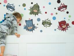 Comic Pj Masks Wall Sticker, Decal, Pj Themed Bedroom, Masks Room