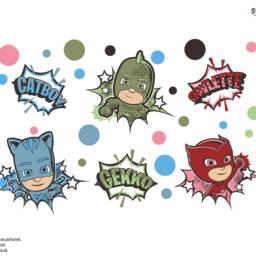 Comic Pj Masks Wall Sticker, Decal, Pj Themed Bedroom, Masks Room - thumbnail 2