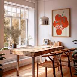 Modern Kitchen Wall Art, Tomato Still Life Poster, Mid Century Style Food Print For Dining Room & Home Decor - thumbnail 3