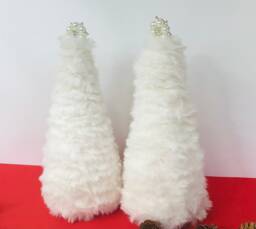 White Christmas Tree, Fluffy Trees, Furry Decoration, Ornament, Decor, White Decorations - thumbnail 1