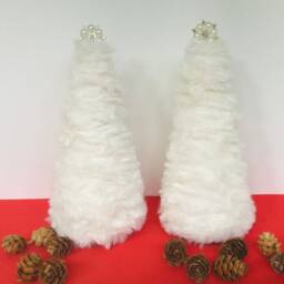White Christmas Tree, Fluffy Trees, Furry Decoration, Ornament, Decor, White Decorations - thumbnail 3