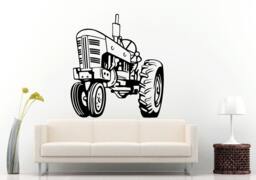 Tractor Trailer Big Tires Farmer Vehicle Work Boys Room Kids Children Toddler Wall Decal Vinyl Sticker Mural Decor L1101 - thumbnail 1
